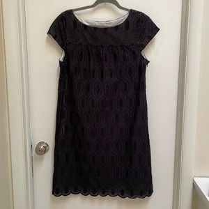 Ann Taylor Navy Geometric Lace Sheath Dress (12)